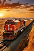 cargaison train. massif, industriel, et essentiel pour global Commerce photo