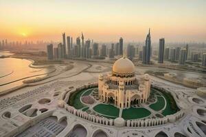 Sharjah grandiose mosquée dans Dubai. Contexte. ai génératif pro photo