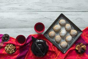 arabe bonbons, de fête arabe biscuits. photo