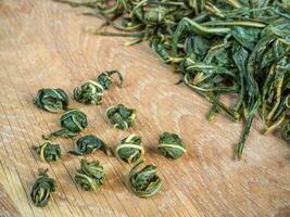 vert thé, fermentation et production processus. photo