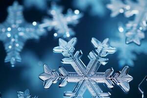 macro vue de flocons de neige. hiver Naturel Contexte. ai généré. photo