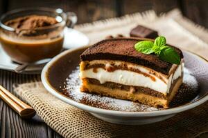 le meilleur dessert dans le monde est une Chocolat gâteau. généré par ai photo