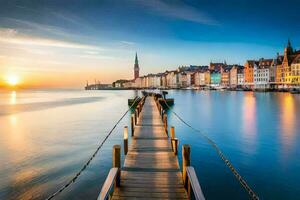 le magnifique ville de Copenhague, Danemark. généré par ai photo