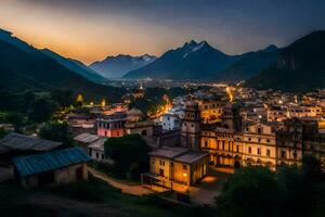 le village de Katmandou, Népal. généré par ai photo