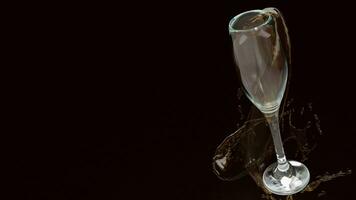 le champagne verre éclaboussure pour fête concept 3d le rendu photo