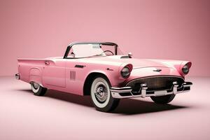 classique rose voiture isolé sur blanc Contexte génératif ai photo