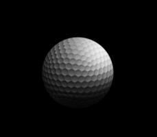 balle de golf sur fond noir photo