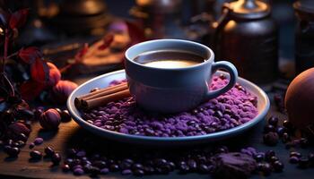 délicieux café boisson dans tasse généré par ai photo