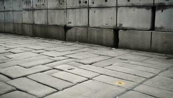 sale béton mur, vieux modèle, rugueux calcul, vide ville rue généré par ai photo