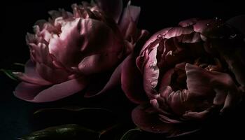 fraîcheur de la nature beauté dans une bouquet de rose pivoine généré par ai photo