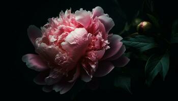 une vibrant bouquet de frais, rose pivoines apporte la nature beauté généré par ai photo