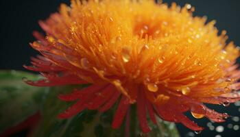 vibrant Jaune Marguerite, humide avec rosée, apporte beauté à la nature généré par ai photo