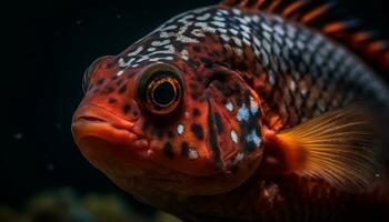 sous-marin poisson nager dans une coloré récif, beauté dans la nature généré par ai photo