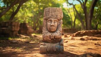 ancien sculpture, ruines, histoire, architecture, spiritualité, voyage, la nature généré par ai photo