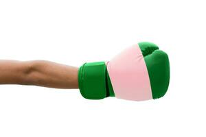 3d drapeau sur boxe gants photo