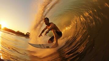 surfeurs contagieux vagues. génératif ai photo