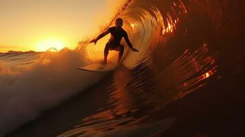 surfeurs contagieux vagues. génératif ai photo