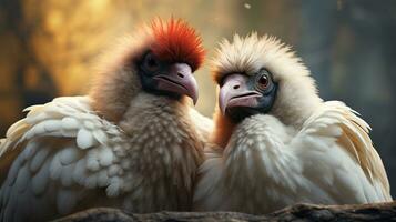photo de fondant deux vautours avec un accentuation sur expression de l'amour. génératif ai