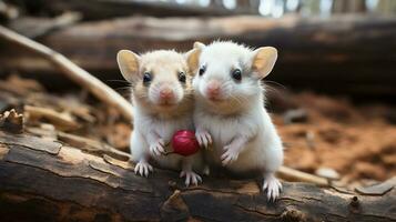 photo de fondant deux kangourou les rats avec un accentuation sur expression de l'amour. génératif ai