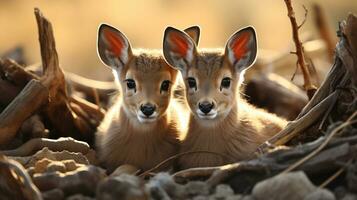 photo de fondant deux gazelle avec un accentuation sur expression de l'amour. génératif ai