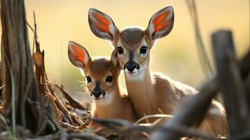 photo de fondant deux gazelle avec un accentuation sur expression de l'amour. génératif ai