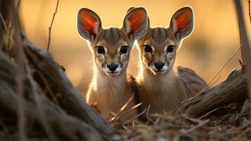 photo de fondant deux gazelle avec un accentuation sur expression de l'amour. génératif ai