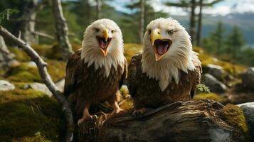 photo de fondant deux aigles avec un accentuation sur expression de l'amour. génératif ai