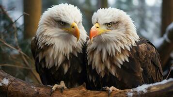 photo de fondant deux aigles avec un accentuation sur expression de l'amour. génératif ai