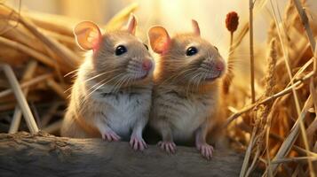 photo de fondant deux canne les rats avec un accentuation sur expression de l'amour. génératif ai