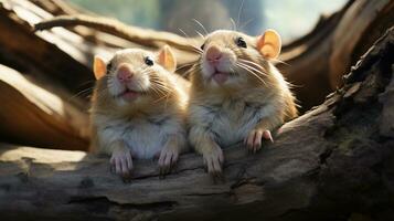 photo de fondant deux canne les rats avec un accentuation sur expression de l'amour. génératif ai