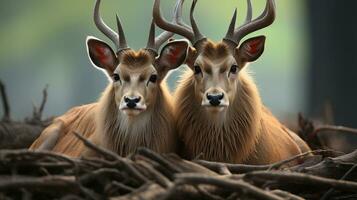 photo de fondant deux antilopes avec un accentuation sur expression de l'amour. génératif ai