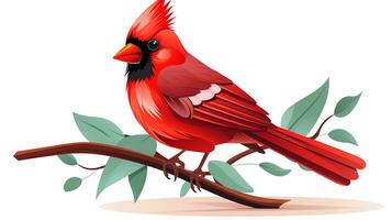 une mignonne peu nord cardinal dans vecteur style. génératif ai photo