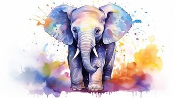 une mignonne peu africain l'éléphant dans aquarelle style. génératif ai photo