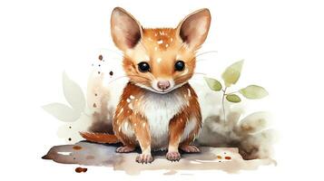 une mignonne peu quoll dans aquarelle style. génératif ai photo