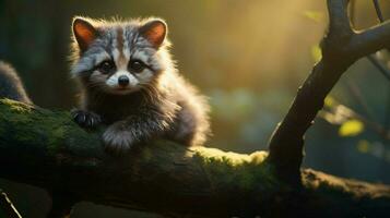 une mignonne mammifère séance sur une branche à la recherche à le caméra photo