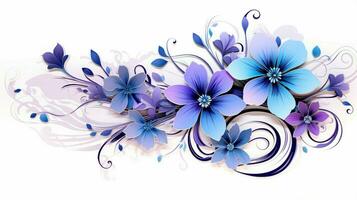 abstrait floral conception avec violet et bleu fleurs photo