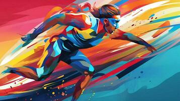 abstrait sport illustration dans multi coloré toile de fond photo