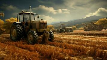 agricole machinerie travail dans une rustique ferme en train de préparer photo