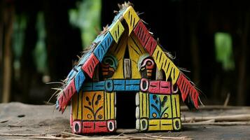 ancien cabane décoration multi coloré artisanat souvenir photo