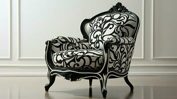 antique fauteuil noir et blanc à motifs élégance photo