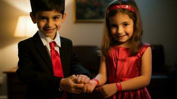 frère et sœur liaison avec bracelet la cérémonie photo