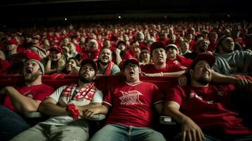 championnat nuit Ventilateurs séance dans gradins photo