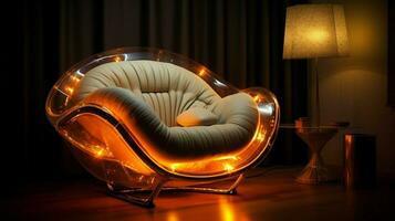 confortable moderne canapé luxe fauteuil illuminé photo