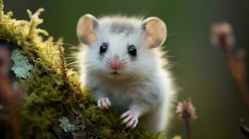 mignonne petit mammifère fourrure proche en haut à la recherche en plein air en danger photo