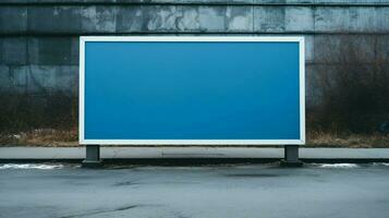 vide bleu panneau d'affichage Cadre sur sol en plein air photo