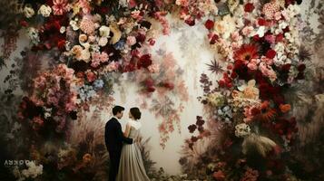 floral motifs représenter une moderne mariage fête photo