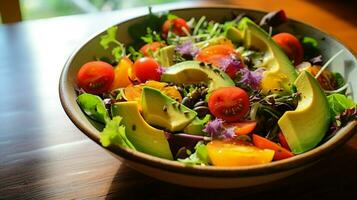 Frais biologique végétarien salade une en bonne santé gourmet été photo