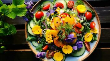 Frais biologique végétarien salade une en bonne santé gourmet été photo