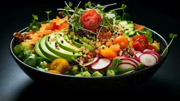 fraîcheur et en bonne santé en mangeant dans une gourmet végétarien photo