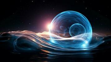 embrasé liquide vagues éclairer foncé stratosphère sphère photo